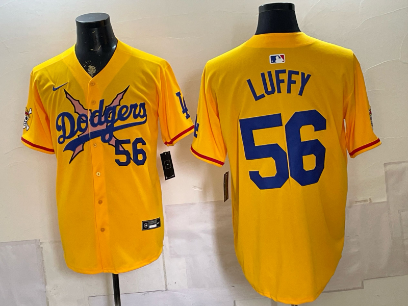 men Los Angeles Dodgers #56 Luffy yellow Game 2026 Nike MLB Jersey 0716005